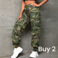 Calças Jogger Cargo Camufladas para Mulher