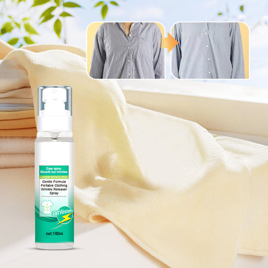 Fórmula suave: spray portátil anti-rugas para roupas