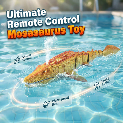 Brinquedo Mosassauro RC 2.4G com natação e jato de água
