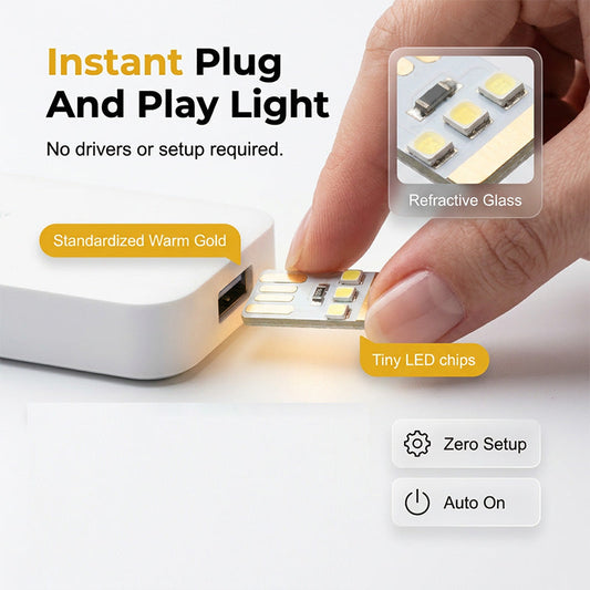 Luz noturna LED USB mini portátil