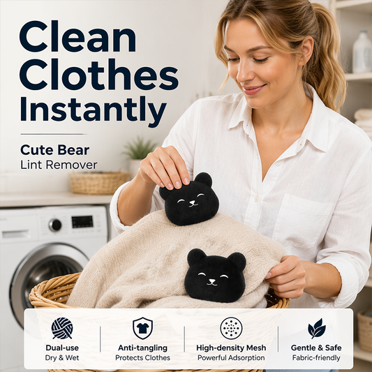 🥳2026 HOT SALE🥳💞50K+ SOLD!🐈No more tedious lint removal!✨Cute Bear Pet Hair Remover