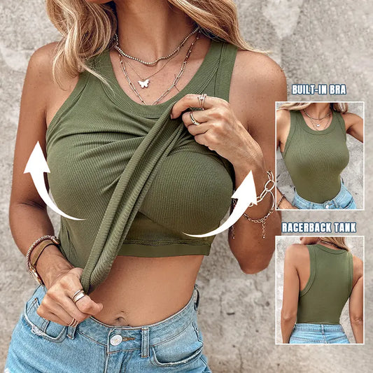 💖ÚLTIMO DIA COM PREÇO ESPECIAL: €29.99!!💖 Regata canelada elástica com sutiã embutido
